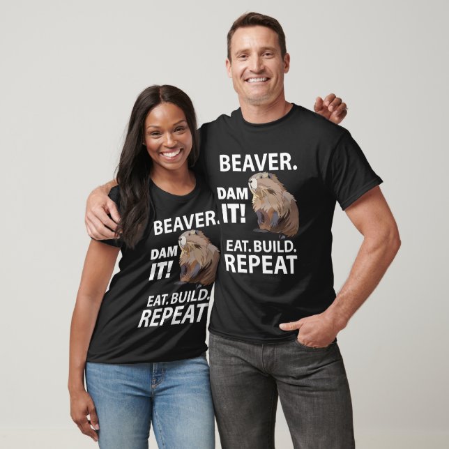 Eat Build Repeat Funny Beaver Animal T-Shirt (Unisex)