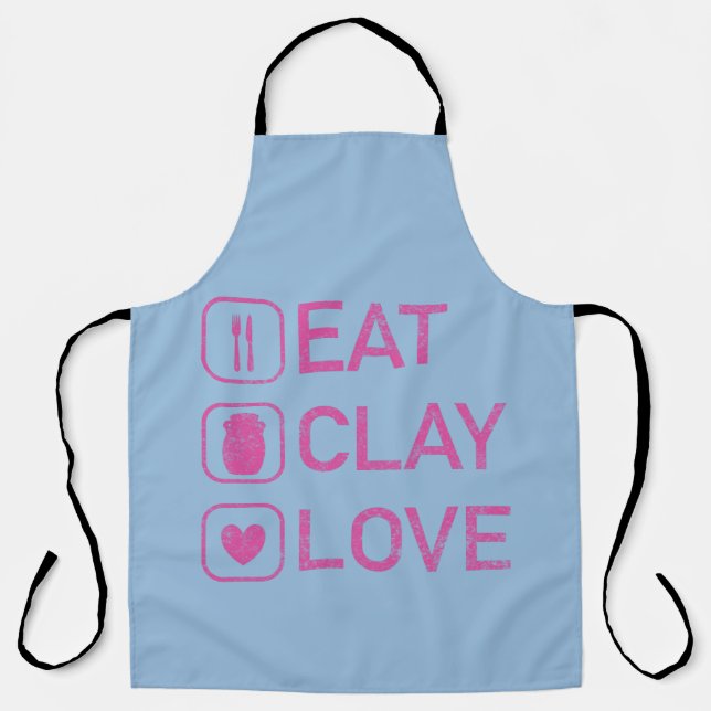 Eat Clay Liebe - Funny Women's Pottery Geschenk Schürze (Vorderseite)