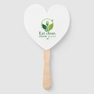 Eat clean, think green hand fan fächer