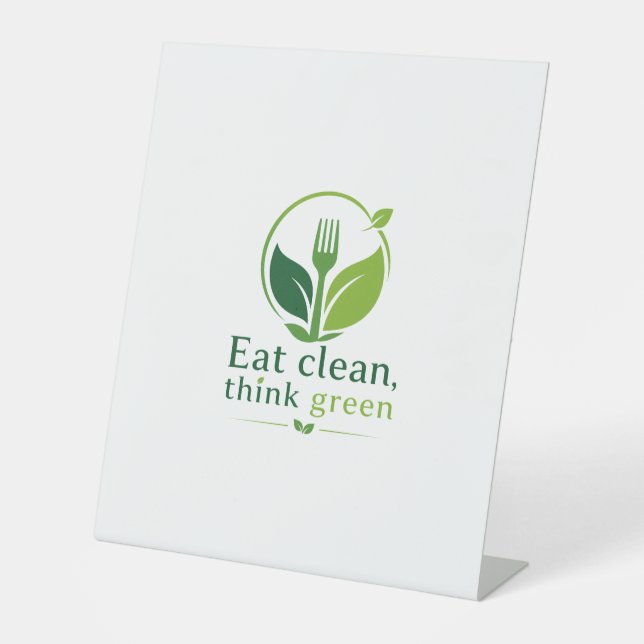 Eat clean, think green sockelschild (Vorderseite)