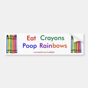 Eat Crayons Kacke Rainbows Autoaufkleber