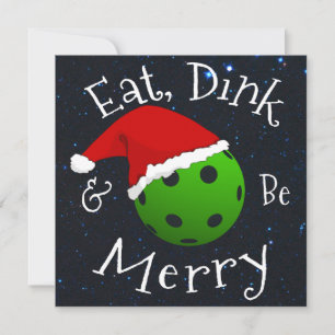 Eat Dink and Be Frohe Weihnachts Pickleball Feiertagskarte