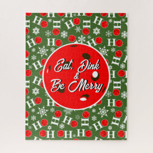 Eat Dink & Be Merry Red Green Ho Ho Ho Pickleball Puzzle