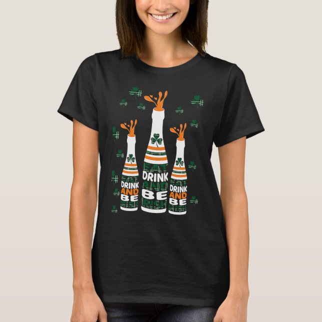 Eat Drink and be Irish St Patricks Day Shamrock Pl T-Shirt (Vorderseite)