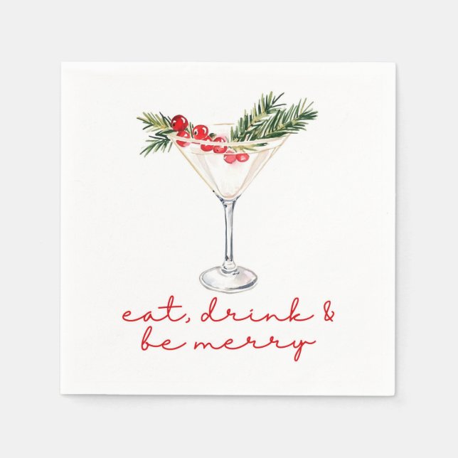 Eat, Drink, and Be Merry Christmas  Serviette (Vorderseite)