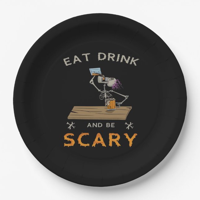 Eat Drink And Be Scary Aesthetic Graphic Pappteller (Vorderseite)