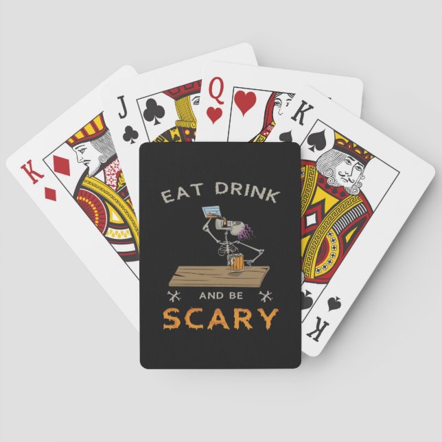 Eat Drink And Be Scary Aesthetic Graphic Spielkarten (Rückseite)