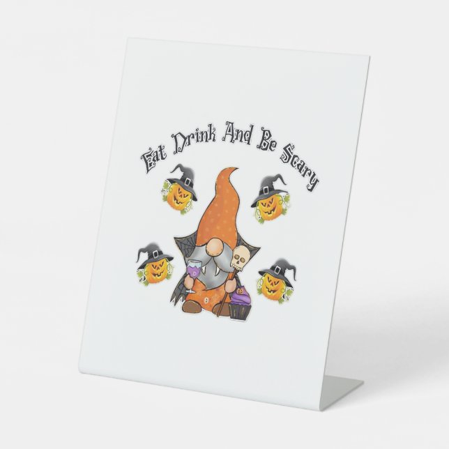 Eat Drink And Be Scary Basic Casual Sockelschild (Vorderseite)