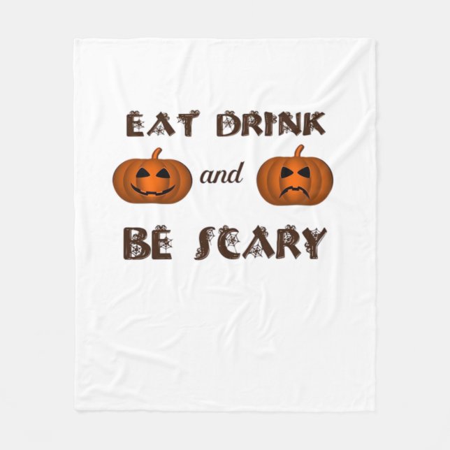 Eat Drink And Be Scary Classic Graphic Fleecedecke (Vorderseite)