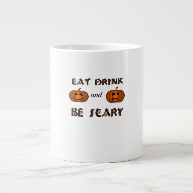 Eat Drink And Be Scary Classic Graphic Jumbo-Tasse (Vorderseite)