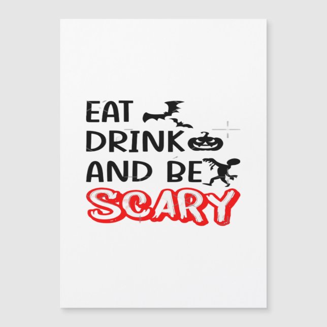 Eat Drink And Be Scary Design Retro Classic Magnetkarte (Vorderseite)