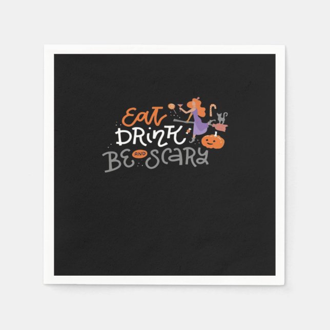 Eat Drink And Be Scary Funny Quote Modern Look Serviette (Vorderseite)