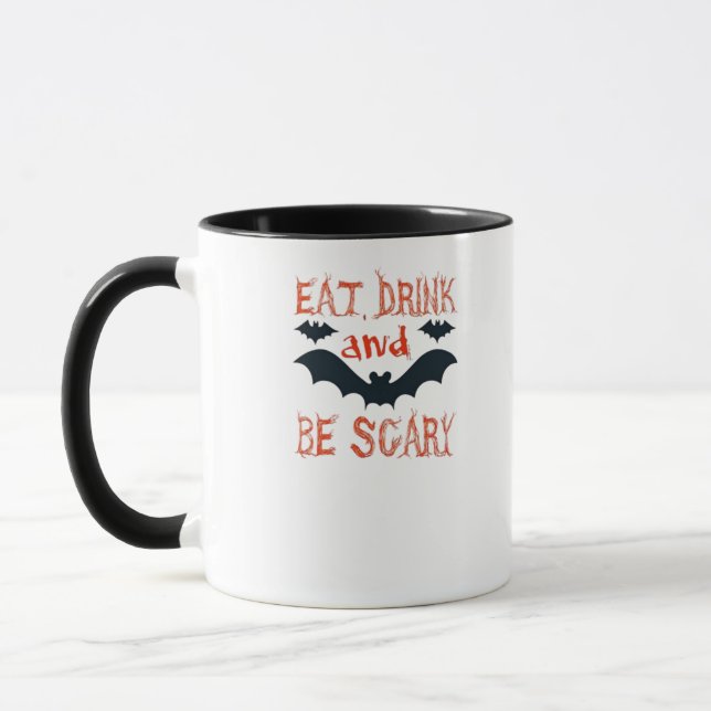 Eat Drink And Be Scary Halloween Bats Party Hallow Tasse (Links)