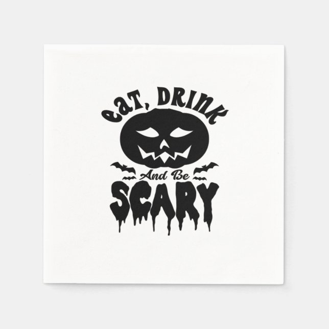 Eat Drink And Be Scary Halloween Light Cool Unique Serviette (Vorderseite)
