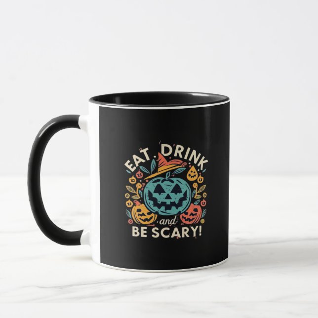 Eat Drink And Be Scary Halloween Party Funny Trend Tasse (Links)