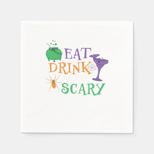 Eat Drink And Be Scary Halloween Serviette (Vorderseite)