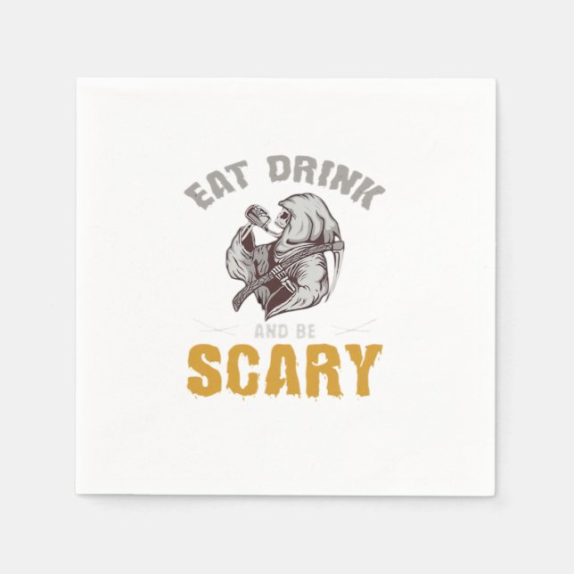 Eat Drink And Be Scary Reaper Minimal Clean Serviette (Vorderseite)
