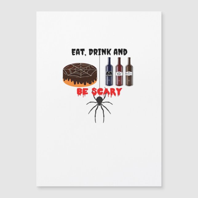Eat Drink And Be Scary Retro Classic Magnetkarte (Vorderseite)