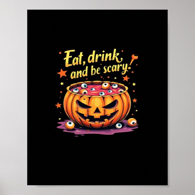 Eat, Drink, and Be Scary Scary Movie Night Hallowe Poster (Vorne)