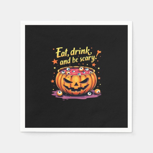 Eat Drink And Be Scary Scary Movie Night Halloween Serviette (Vorderseite)