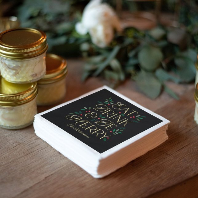 Eat Drink Be Frohe Weihnachten Party Napkins Serviette (Von Creator hochgeladen)