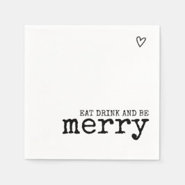 Eat Drink Be Merry Schreibmaschine Typografy Weddi Serviette