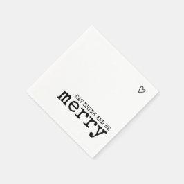 Eat Drink Be Merry Schreibmaschine Typografy Weddi Serviette