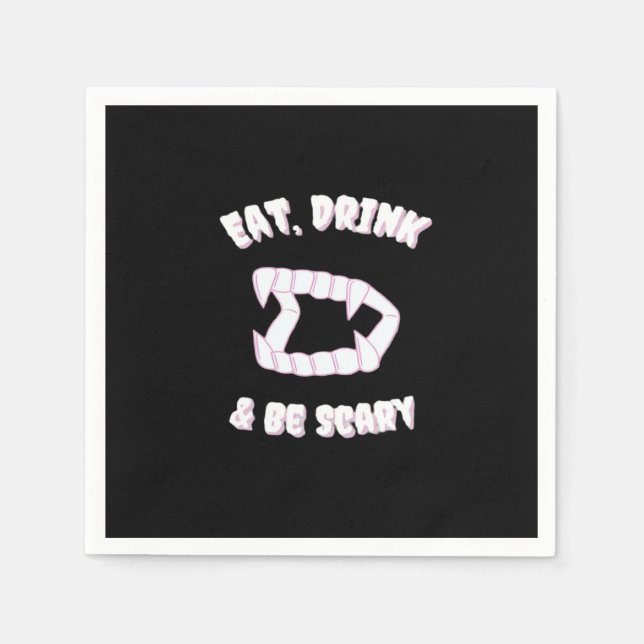 Eat Drink Be Scary Vampire Minimalist Style Serviette (Vorderseite)