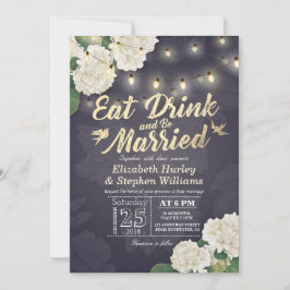 EAT Drink & Be Verheiratete Blume String Light Wed Einladung