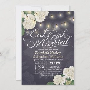 EAT Drink & Be Verheiratete Blume String Light Wed Einladung