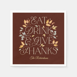 Eat Drink Dank Erntedank Party Napkins Serviette