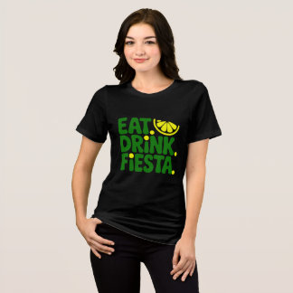 Eat Drink Fiesta Minimal Retro T-Shirt Tri-Blend Shirt