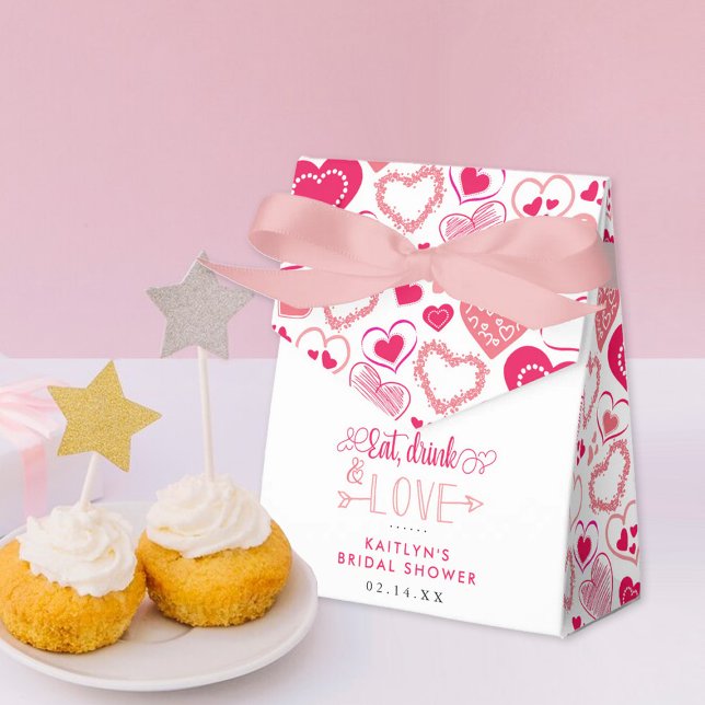 "Eat, Drink & Love" Valentine's Day Bridal Shower Geschenkschachtel (Von Creator hochgeladen)