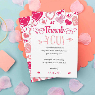 "Eat, Drink & Love" Valentinstag-Brautjunggesellin Dankeskarte