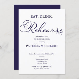 Eat Drink Rehearse Elegantes Script Probe Dinner Einladung