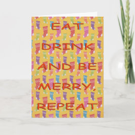 Eat drink repeat stockings red feiertagskarte