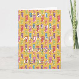 Eat drink repeat stockings white feiertagskarte