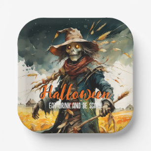 Eat Drink und Beängstigende Scarecrow Pappteller