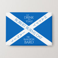 Eat Drink und Toast Robbie Burns Schottische Flagg