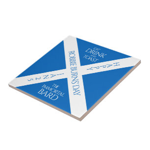 Eat Drink und Toast Robbie Burns Schottische Flagg Fliese