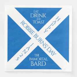 Eat Drink und Toast Robbie Burns Schottische Flagg Serviette