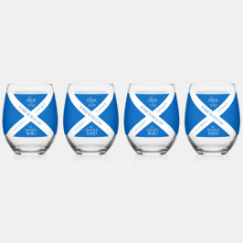 Eat Drink und Toast Robbie Burns Schottische Flagg Whiskyglas