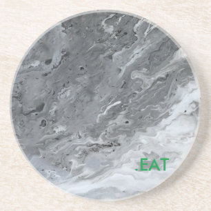 .EAT graue Marmorierungplatte Sandstein Untersetzer