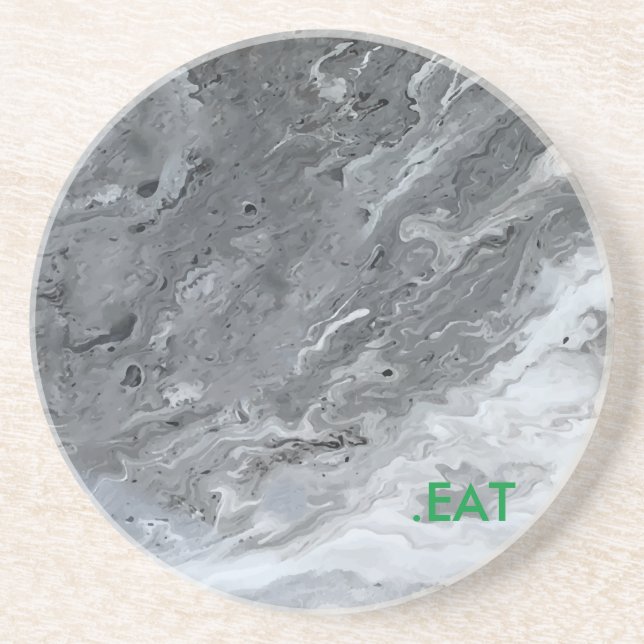 .EAT graue Marmorierungplatte Sandstein Untersetzer (Vorne)