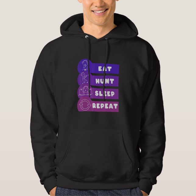 Eat Hunt Sleep Repeat Hoodie (Vorderseite)