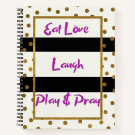 Eat Liebe lachen beten lachen Golddots Notizbuch