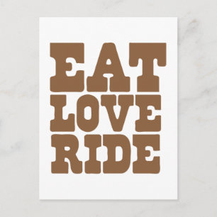 EAT LIEBE RIDE Reiten lustig Postkarte