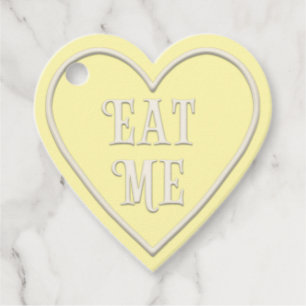 "Eat Me" Tee Party Gelbes Herz Personalisiert Geschenkanhänger