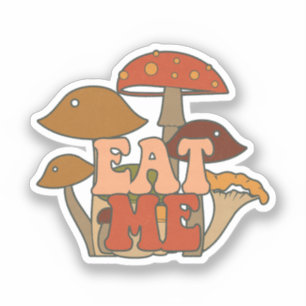 "Eat Me" - Whimsical Mushroom Design Aufkleber