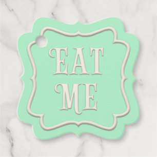 "Eat Me" Wunderland Tee Party Grün Personalisiert Geschenkanhänger